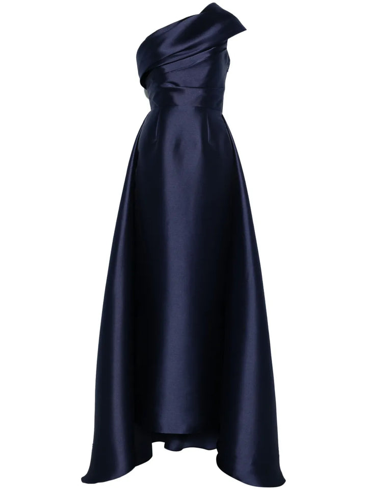 Solace London Alba Maxi Dress — Blue/ Navy — Size S — Front View