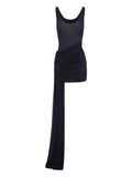 Alex Perry Ruched Mini Dress — Blue/ Navy/ Red — Size XS — Front View