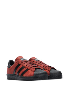 adidas Superstar 82 Sneakers — Burgundy/Black — Size US M 4 - US W 5.5 — Detail View
