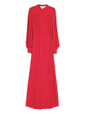 Valentino Garavani Silk Georgette Gown — Tan/ Red — Size XS — Front View