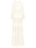 Jenny Packham Tramar Dress — White/ Red/ Ivory — Size XS — Front View