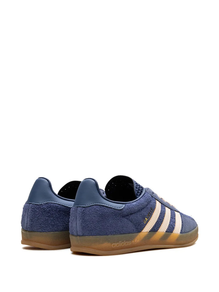 adidas Gazelle Indoor Dark Blue Suede Sneakers — Indigo Blue/White — Size US M 3.5 - US W 5 — Back View