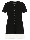 Sandro Pleated Mini Dress — Black — Size XS — Front View