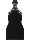 Off White Star Mini Dress — Black/ White/ Red — Size XS — Front View