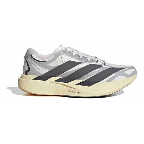 Adidas Adizero Evo SL EXO — Core Black - Solar Turbo - Iron Met — Size D — Width 9 — Front View