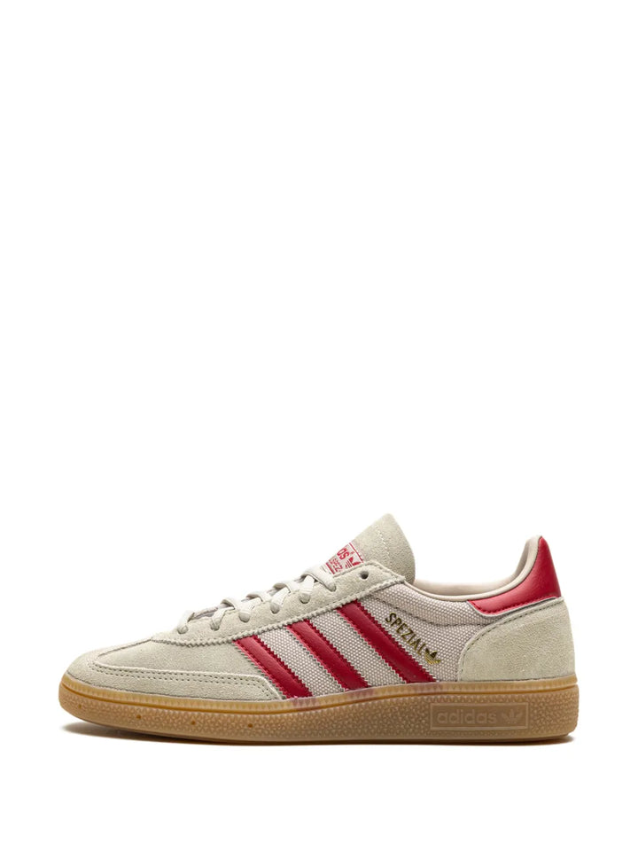 adidas Handball Spezial Putty Grey/Team Victory Red/Wonder Beige Sneakers — Light Grey/Red — Size US M 9.5 - US W 11 — Detail View