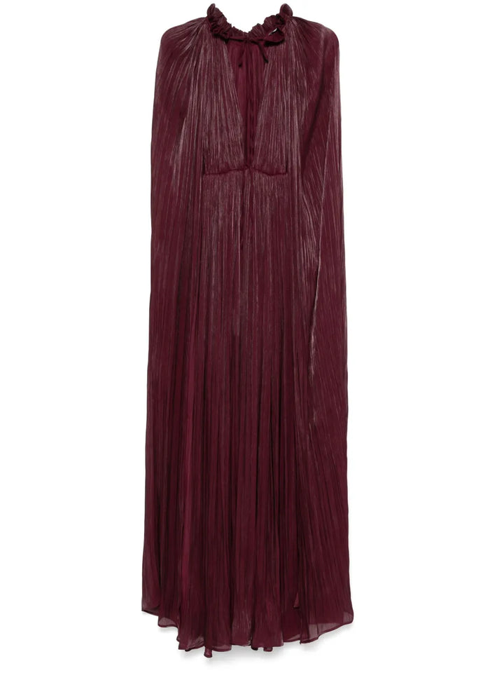 Ana Radu Pleated Gown — Red — Size S — Front View