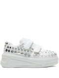 Acne Studios Touch-Strap Platform Sneakers — Optical White — Size US M 11 - US W 12.5 — Front View