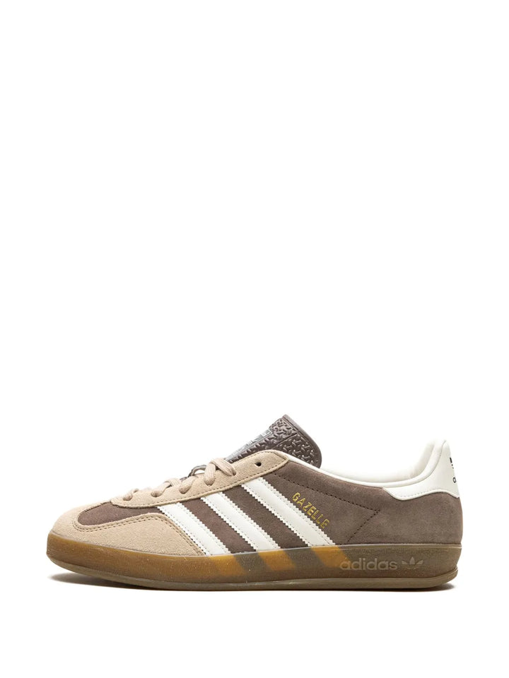 adidas Gazelle Indoor Earth Strata/Cloud White/Magic Beige Sneakers — Beige/Brown/White — Size US M 3.5 - US W 5 — Detail View