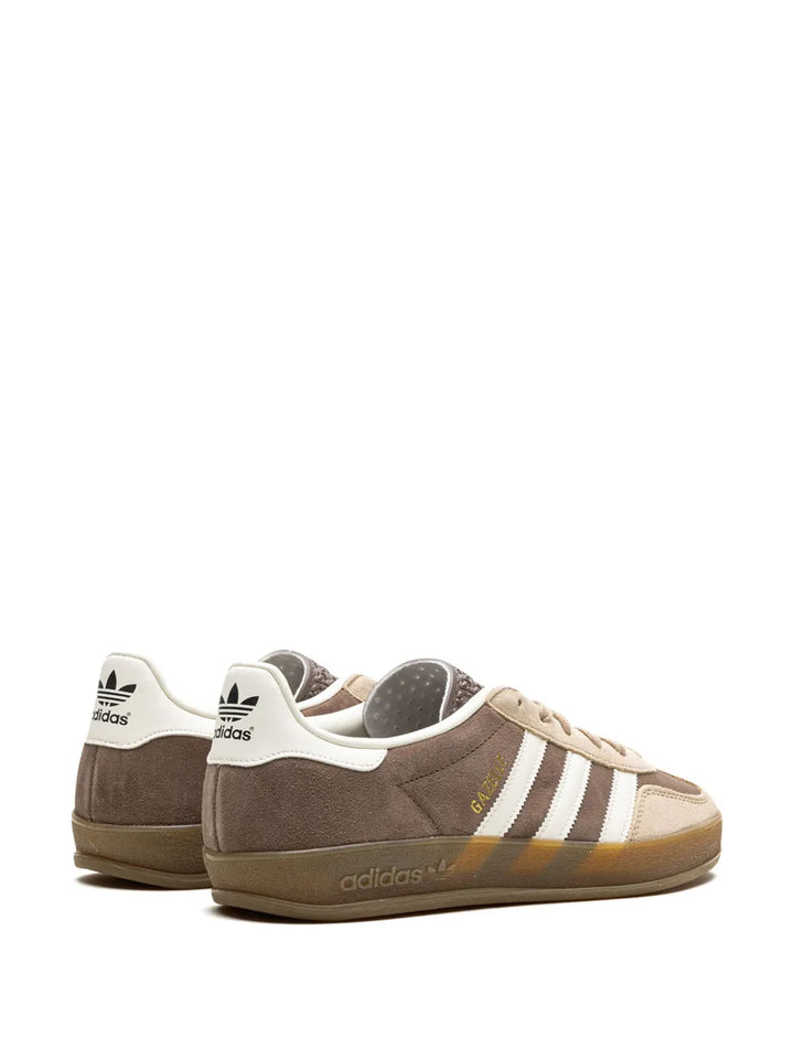 adidas Gazelle Indoor Earth Strata/Cloud White/Magic Beige Sneakers — Beige/Brown/White — Size US M 3.5 - US W 5 — Back View