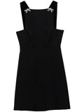 Prada Cady Mini Dress — Black — Size XS — Front View