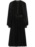 Dolce Gabbana Floral Applique Midi Dress — Black — Size XS — Front View