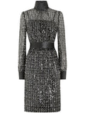 Dolce Gabbana Sequinned Dress — Black — Size XS — Front View