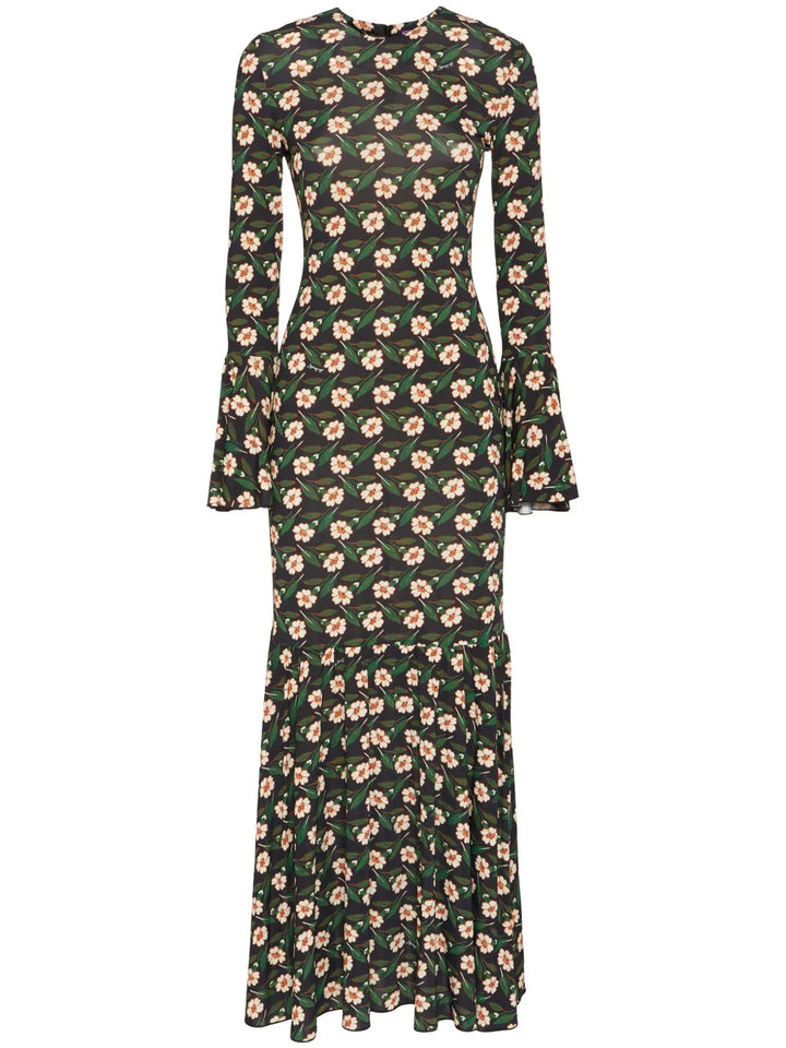 La Doublej Alba Dress — Black/ Red — Size XS — Front View