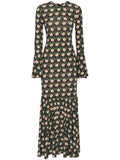 La Doublej Alba Dress — Black/ Red — Size XS — Front View