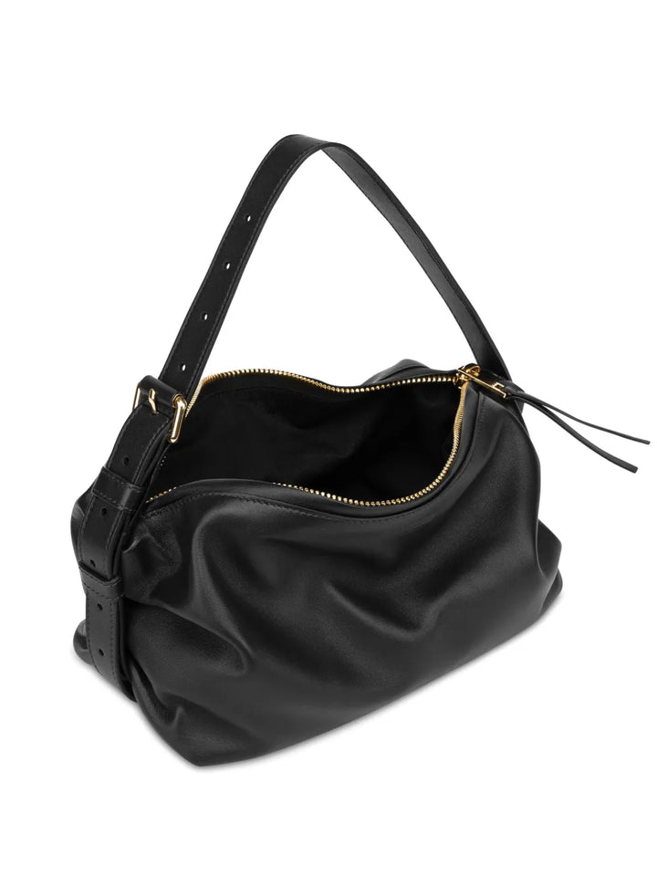 Moschino Tie Me Leather Shoulder Bag — Same as shown — Size One Size — Back View