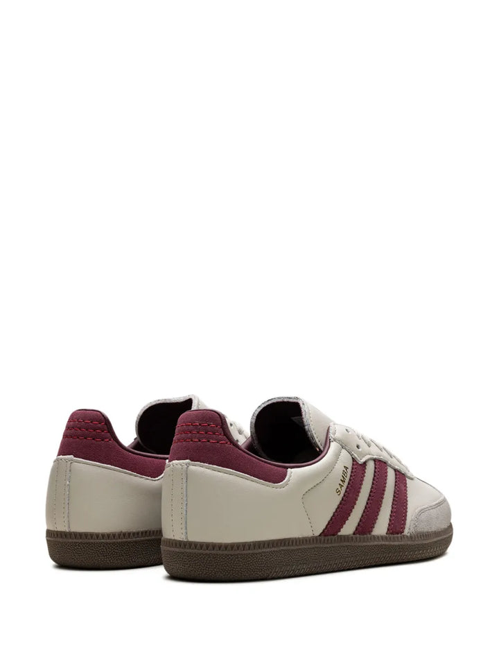 adidas Samba Og Putty Grey Maroon Sneakers — Beige/Red/Brown — Size US M 11 - US W 12.5 — Back View