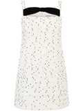 Nina Ricci Square Neck Mini Dress — Black/ White — Size XS — Front View