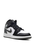 Air Jordan 1 Mid Black/ Iron Grey/ White Sneakers — Black — Size US M 9.5 - US W 11 — Side View