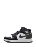 Air Jordan 1 Mid Black/ Iron Grey/ White Sneakers — Black — Size US M 9.5 - US W 11 — Detail View