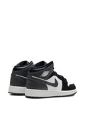 Air Jordan 1 Mid Black/ Iron Grey/ White Sneakers — Black — Size US M 9.5 - US W 11 — Back View