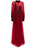 Saiid Kobeisy Bead Embellished Dress — Red — Size XS — Front View