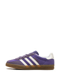 adidas Gazelle Indoor Collegiate Purple Sneakers — Purple/White — Size US M 3.5 - US W 5 — Detail View