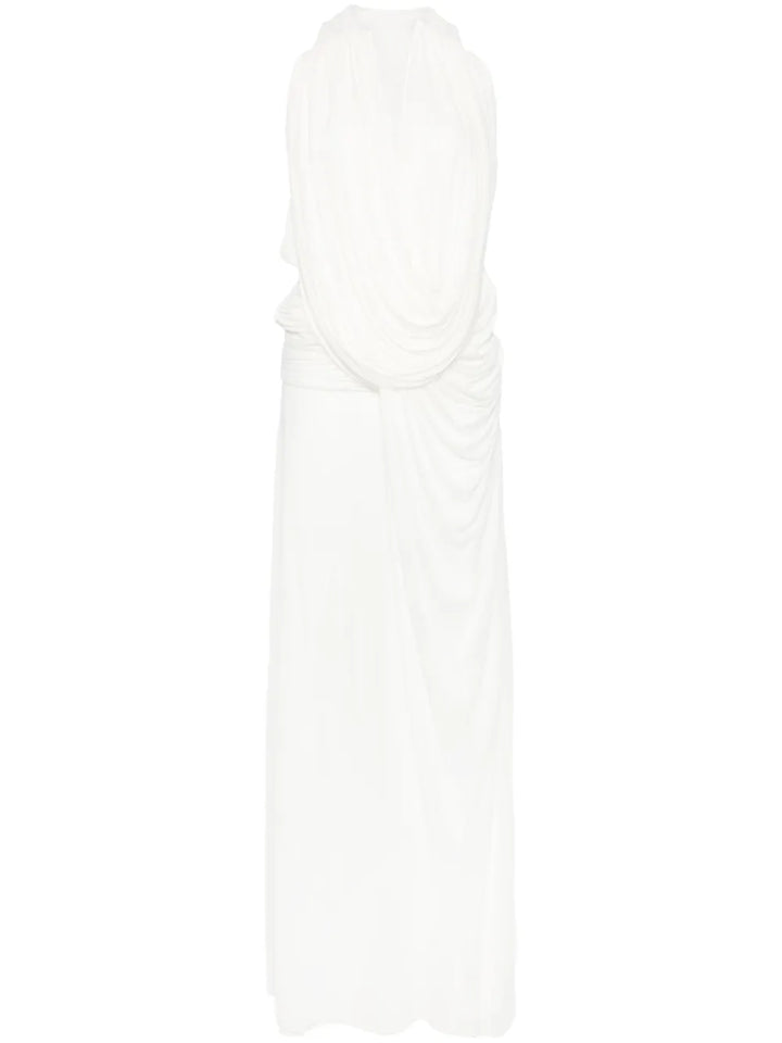Christopher Esber Ripple Draped Maxi Dress — White — Size M — Front View