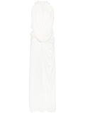 Christopher Esber Ripple Draped Maxi Dress — White — Size M — Front View