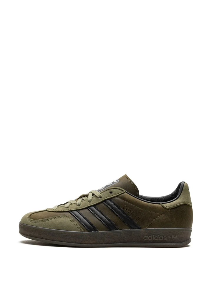 adidas Gazelle Indoor Focus Olive Sneakers — Olive Green — Size US M 3.5 - US W 5 — Detail View