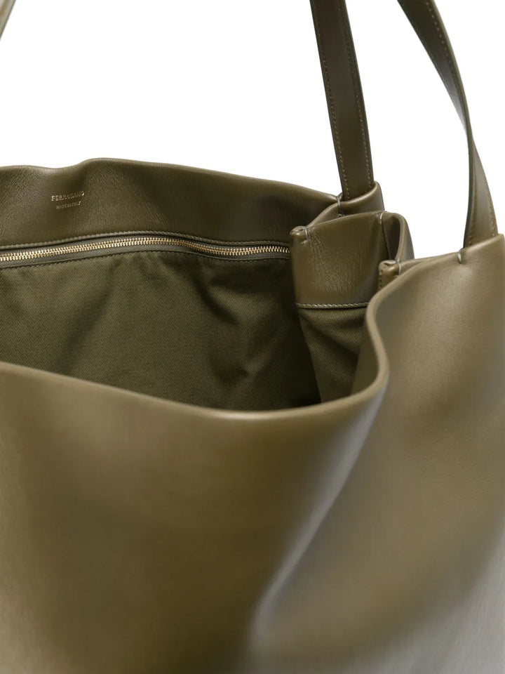 Ferragamo Leather Shoulder Bag — Same as shown — Size One Size — Detail View