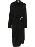 Loewe Belted Midi Dress — Black — Size S — Front View