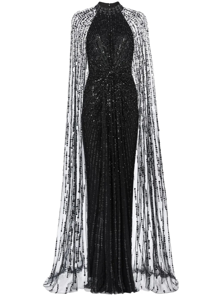Jenny Packham Cairo Maxi Gown — Black — Size XS — Front View