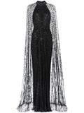 Jenny Packham Cairo Maxi Gown — Black — Size XS — Front View