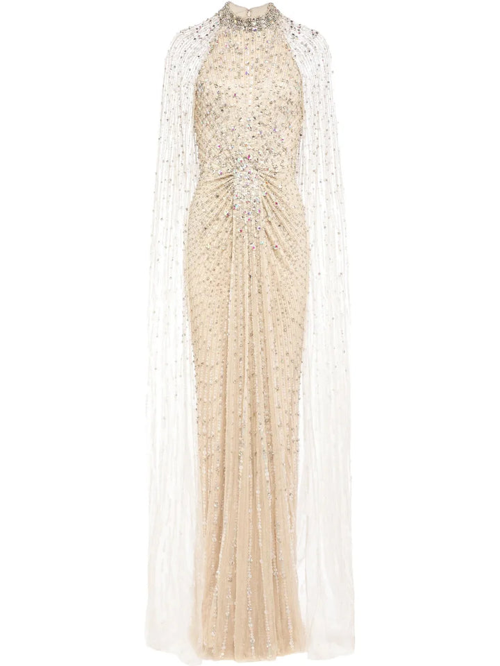 Jenny Packham Cairo Gown — Beige — Size XS — Front View