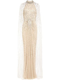 Jenny Packham Cairo Gown — Beige — Size XS — Front View