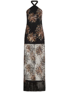 Taller Marmo Nina Soleil Maxi Dress — Black — Size XS — Front View