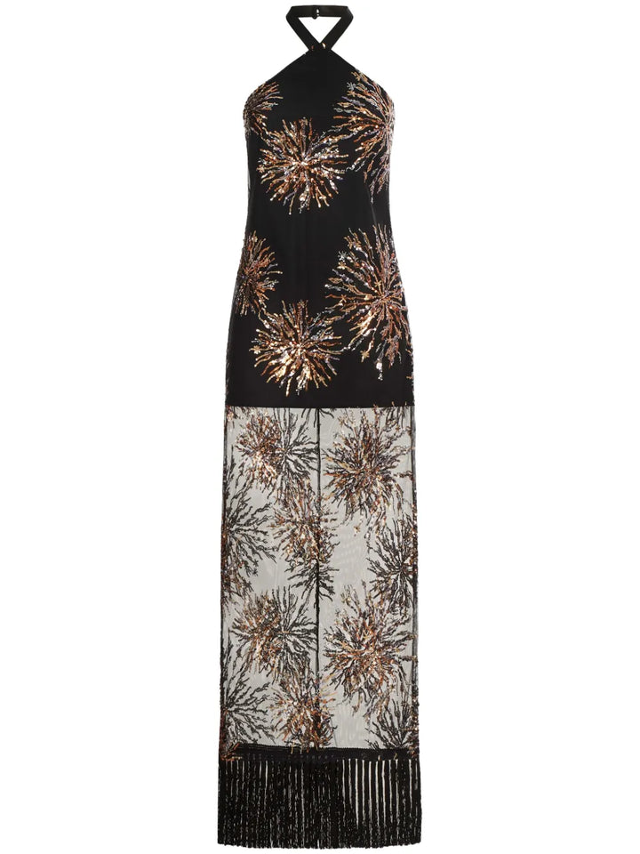 Taller Marmo Nina Soleil Maxi Dress — Black — Size XS — Front View