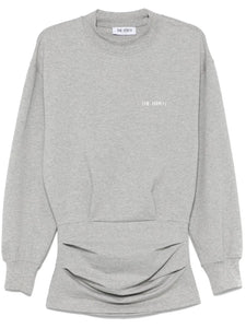 The Attico Logo Applique Mini Dress — Grey — Size XS — Front View