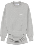 The Attico Logo Applique Mini Dress — Grey — Size XS — Front View