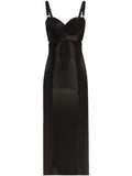 Dolce Gabbana Bustier Midi Dress — Black — Size XS — Front View