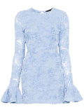 Rotate Birger Christensen Floral Applique Mesh Mini Dress — Blue — Size XS — Front View
