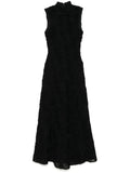 Rotate Birger Christensen Flower Mesh Maxi Dress — Black — Size S — Front View