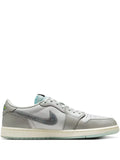 Air Jordan 1 Low Og Year Of The Snake Sneakers — Grey/White/Green — Size US M 10.5 - US W 12 — Front View