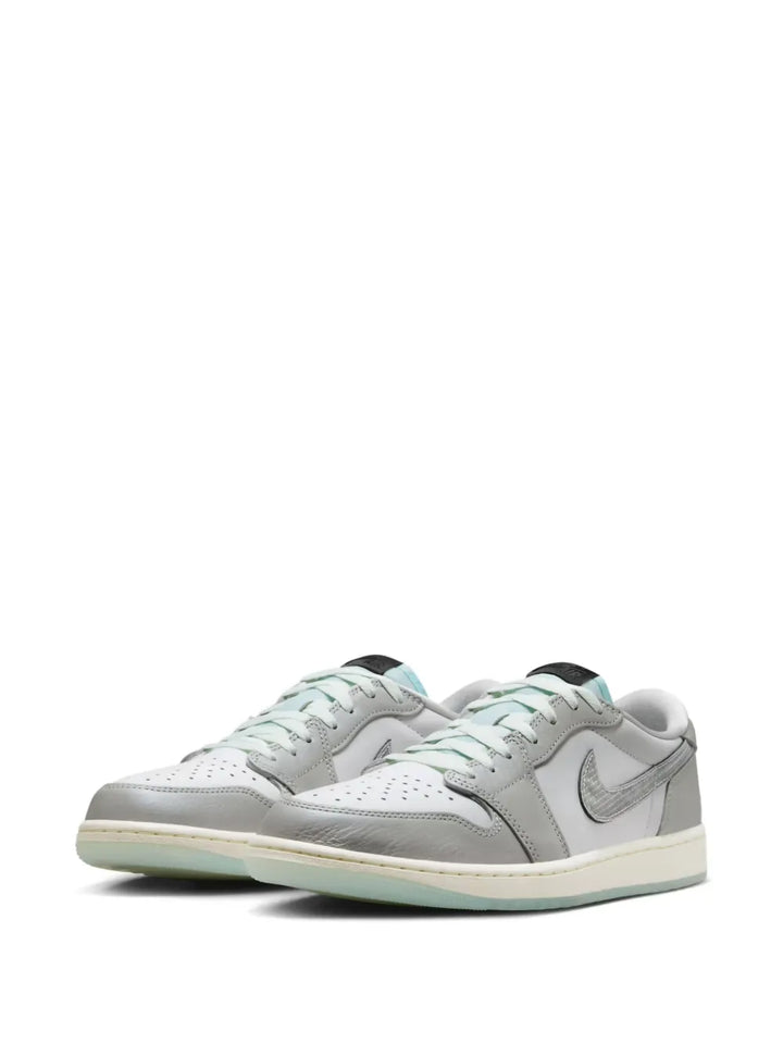 Air Jordan 1 Low Og Year Of The Snake Sneakers — Grey/White/Green — Size US M 10.5 - US W 12 — Side View