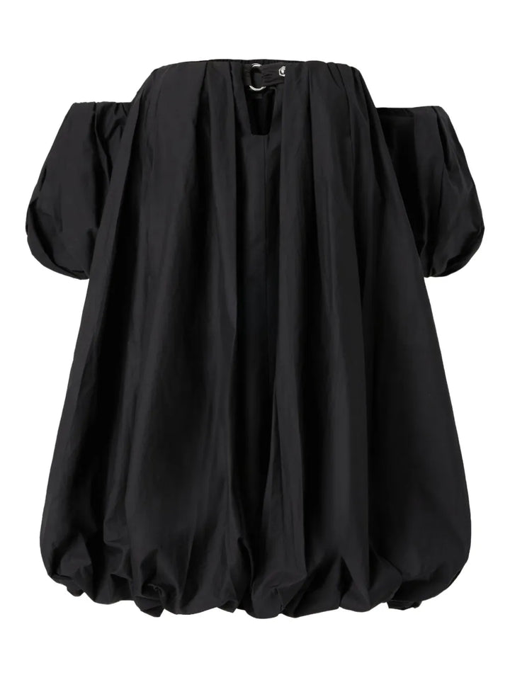 Pinko Balloon Hem Mini Dress — Black/ Red/ Pink — Size S — Front View
