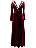 Saiid Kobeisy Velvet Long Dress — Red — Size XS — Front View