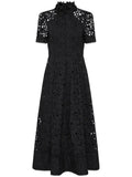 Rebecca Vallance Kitsu Dress — Black/ Red — Size S — Front View
