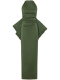 Rachel Gilbert Lottie Gown — Green — Size XS — Front View