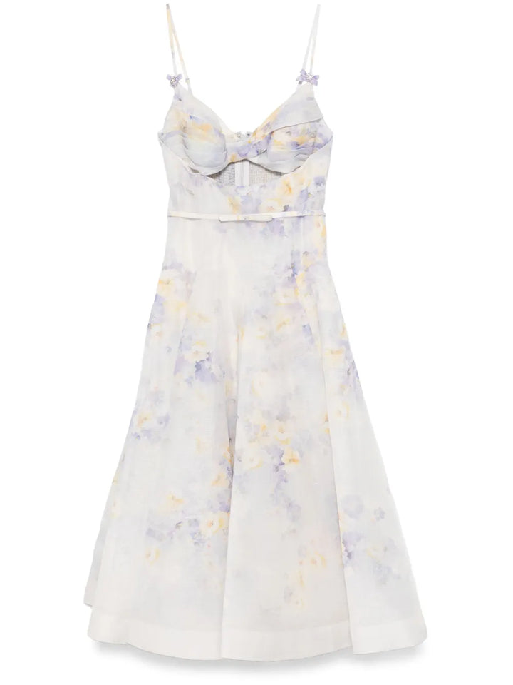 Zimmermann Crush Midi Dress — White — Size XS — Front View